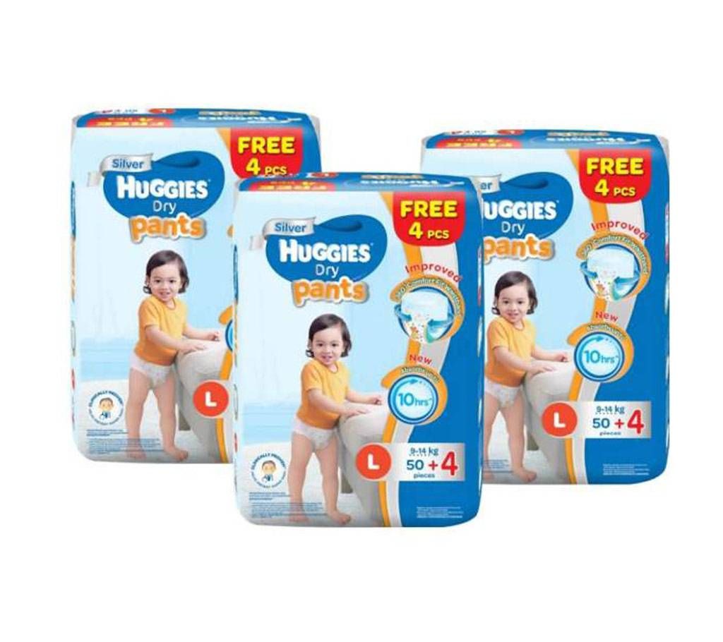 Huggies Dry Pant L(9-14kg) 50+4=54 pcs