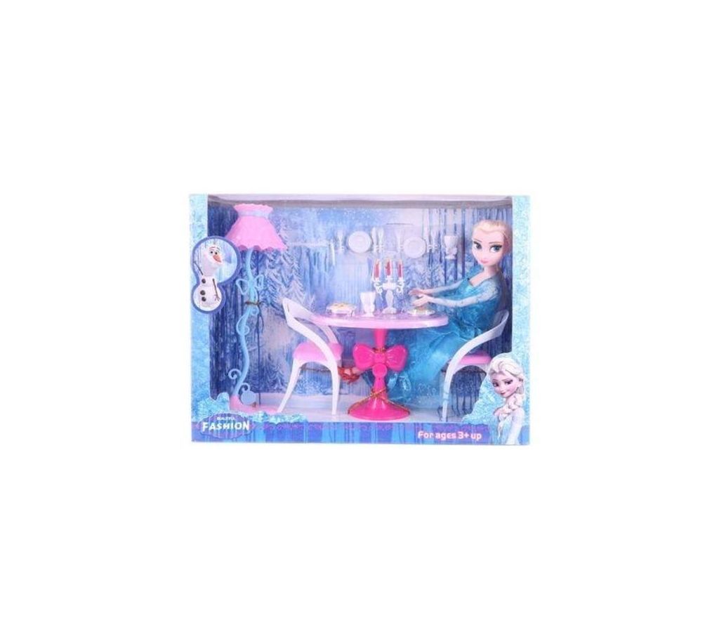 Plastic Frozen Toy Set - Blue and Pink
