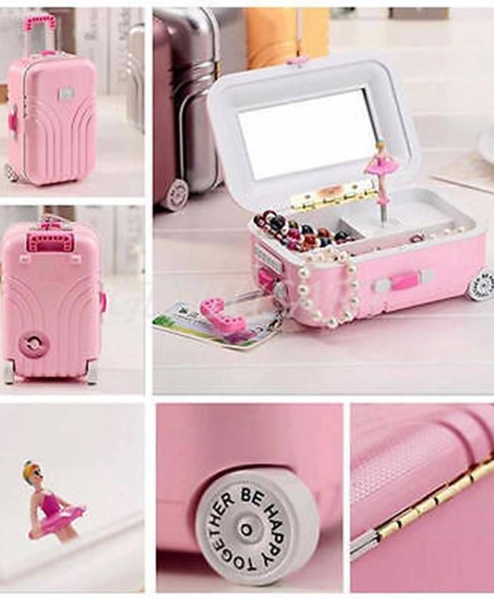 Luggage Style Musical Jewelry Box For Kids