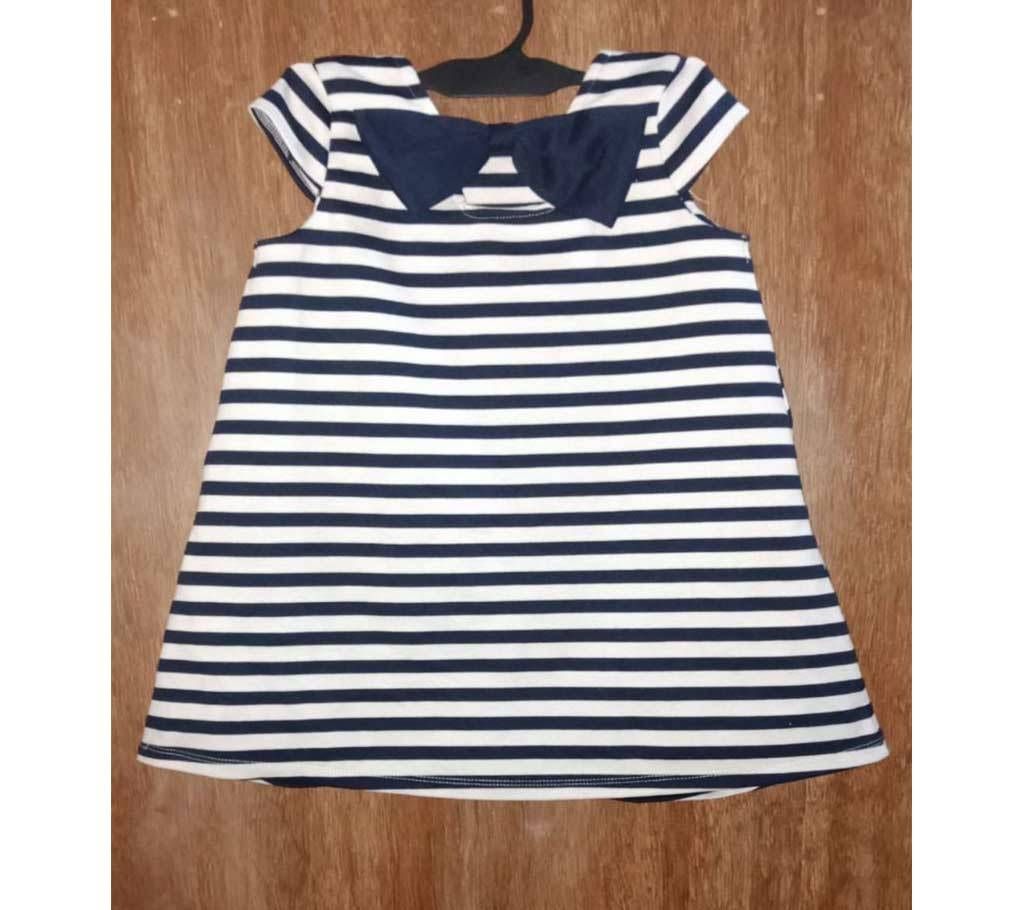 Girls Fancy Yarn Dyed Dress/Frog for