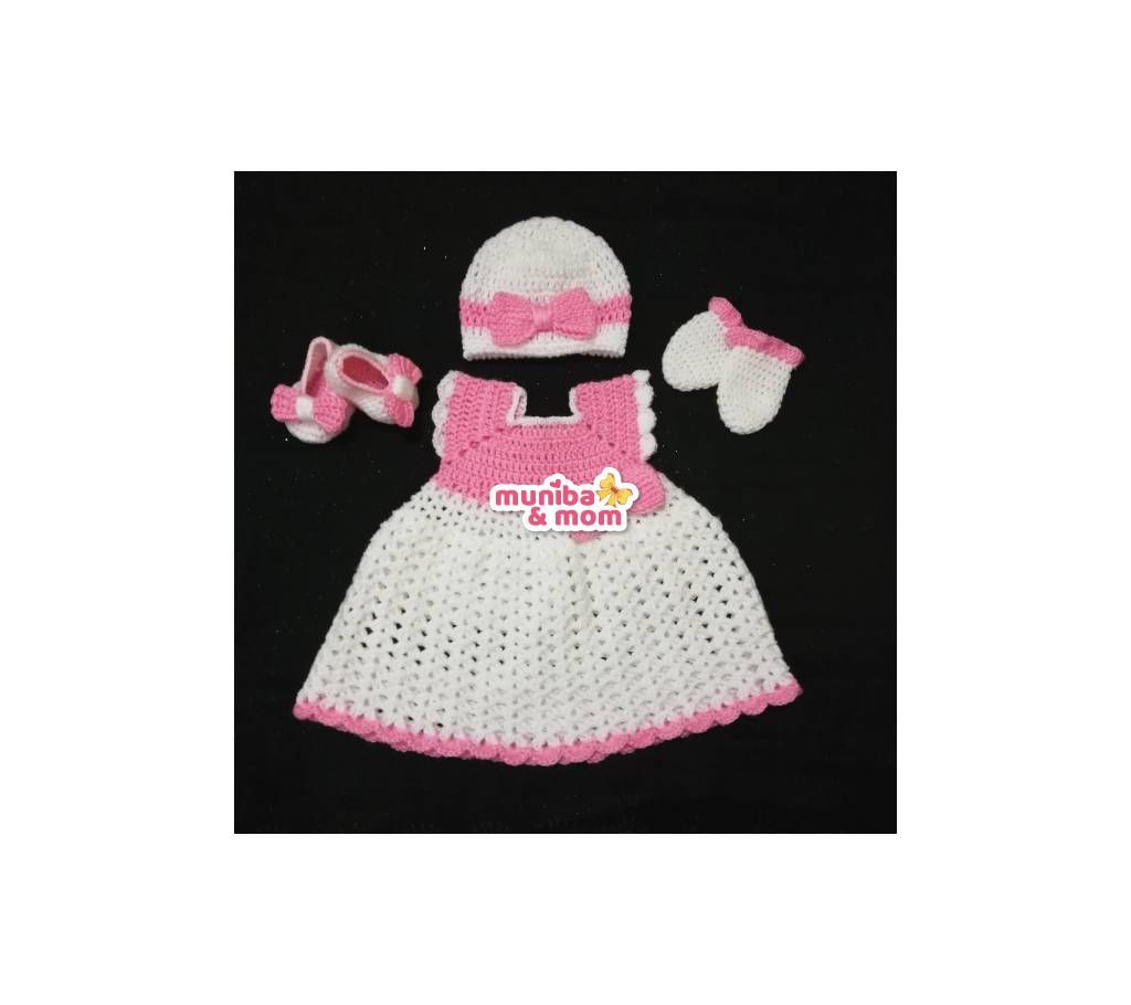 Newborn Girl Dress Set - Wool Yearn made