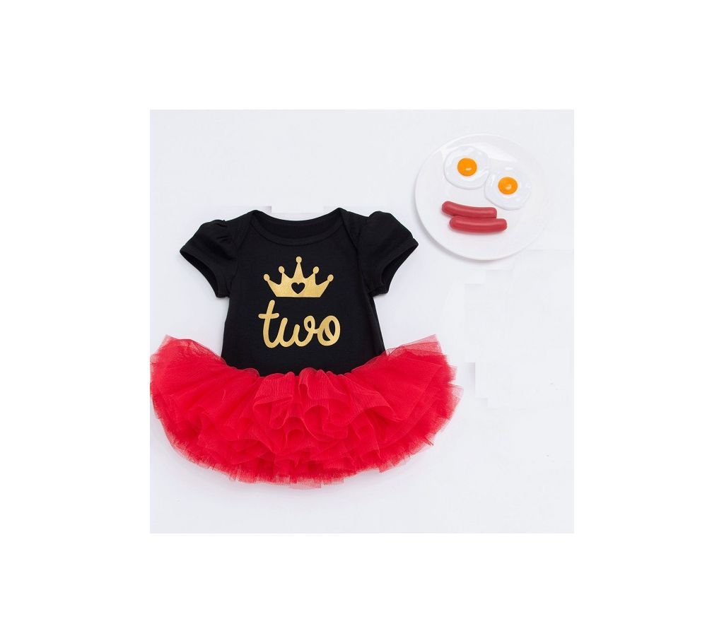Baby Party Dress - Black & Red