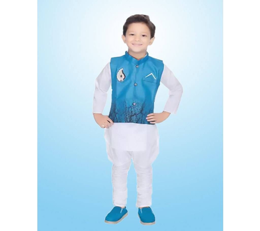 Boys Panjabi, Waistcoat and Pyjama Set