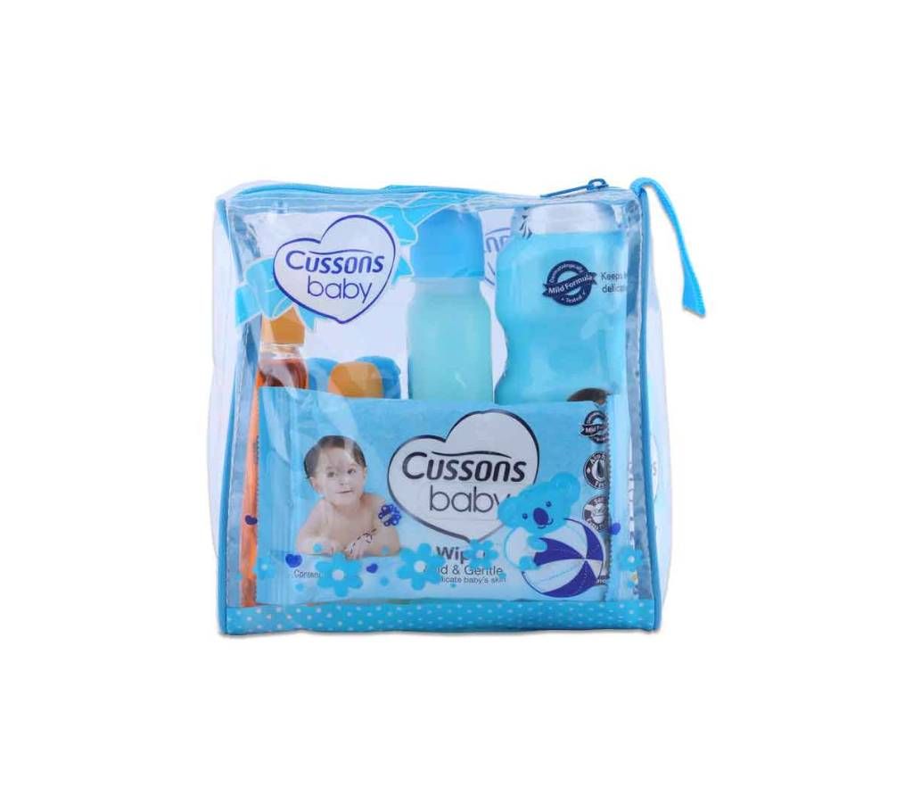 CUSSONS BABY Baby Travel Pack  Blue 7 PCS SET - Indonesia 