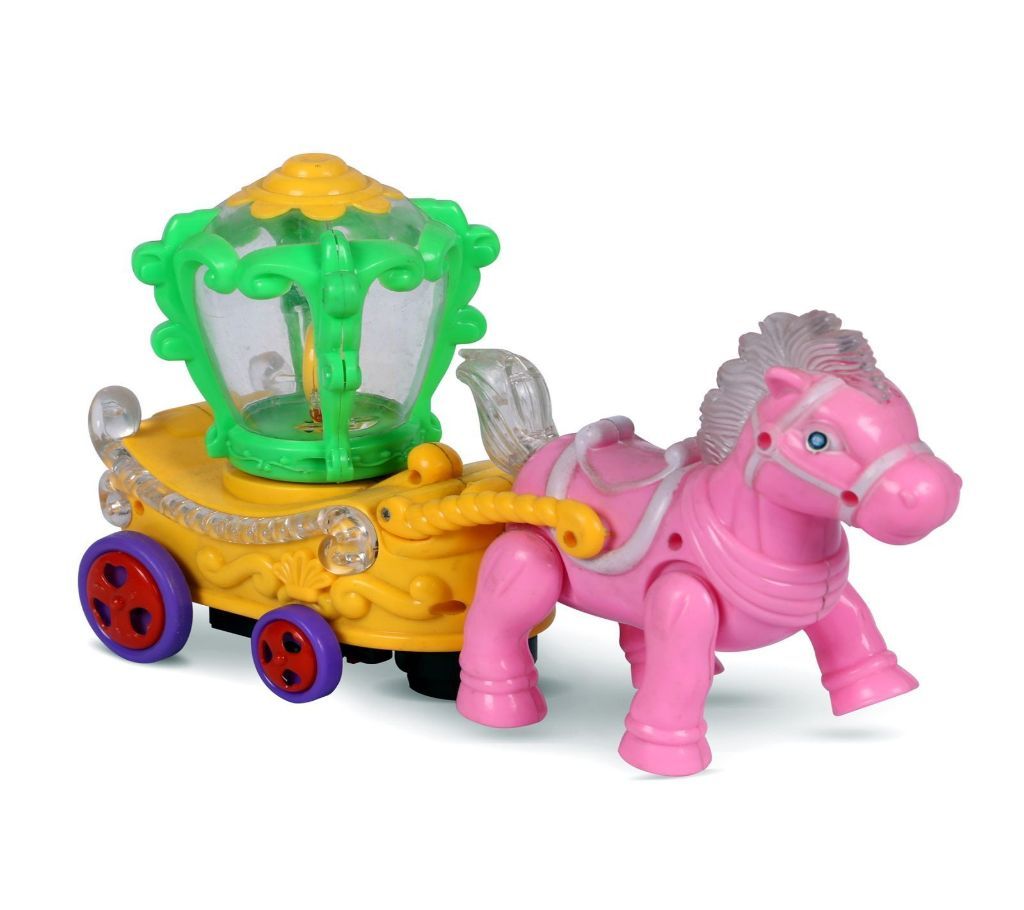 Bring Happy Dream Music & Light Horse Car for Kids 501  Pink  WAT