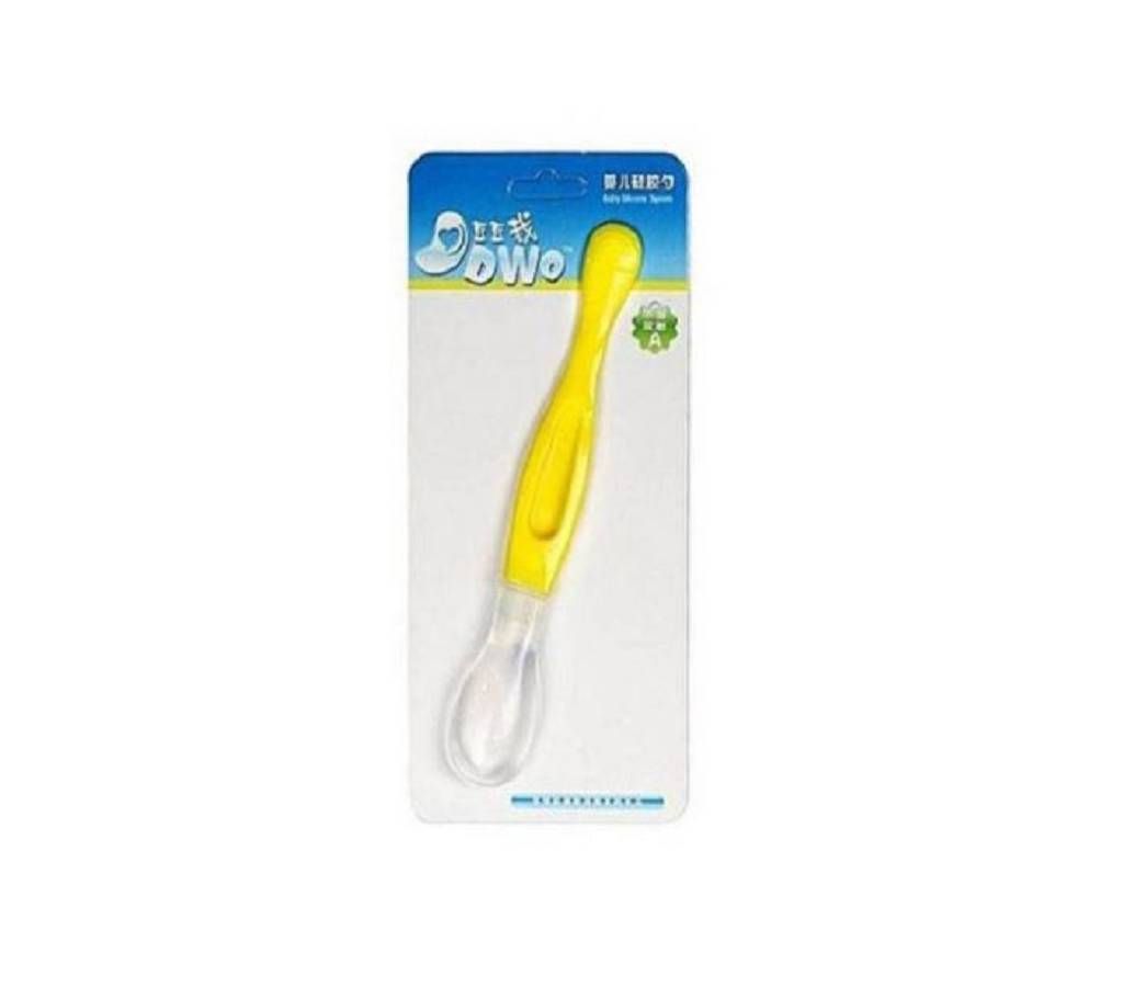 Silicone Baby Spoon - White & Yellow 