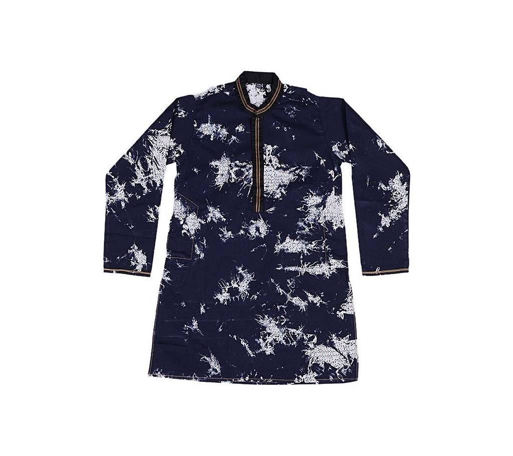 Black Cotton Panjabi For Boys