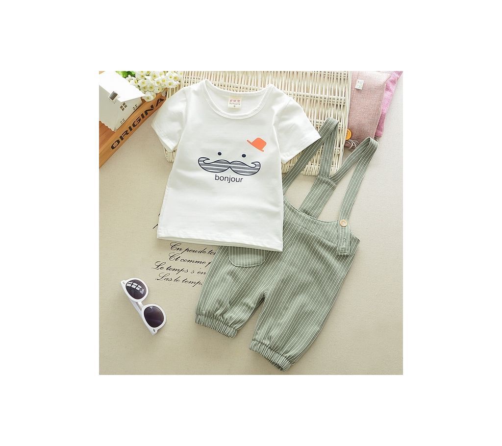 Baby Boys and Girls Cotton 100% Striped Short-sleeved 2 Pcs Set