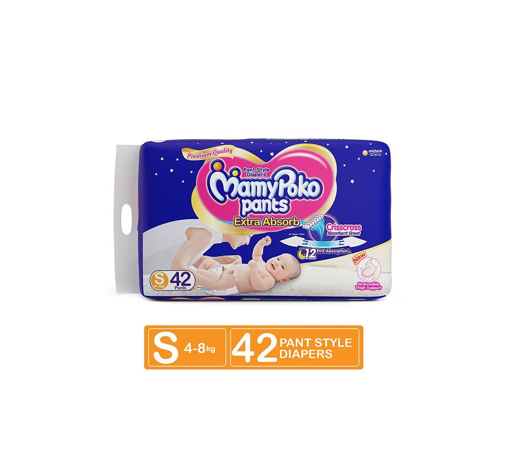 MamyPoko Pant Diaper  (4-8kg)- S- 42pcs- India