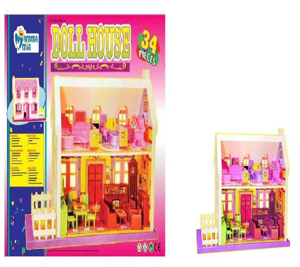 Doll My Little Doll House Playset 34 Pcs