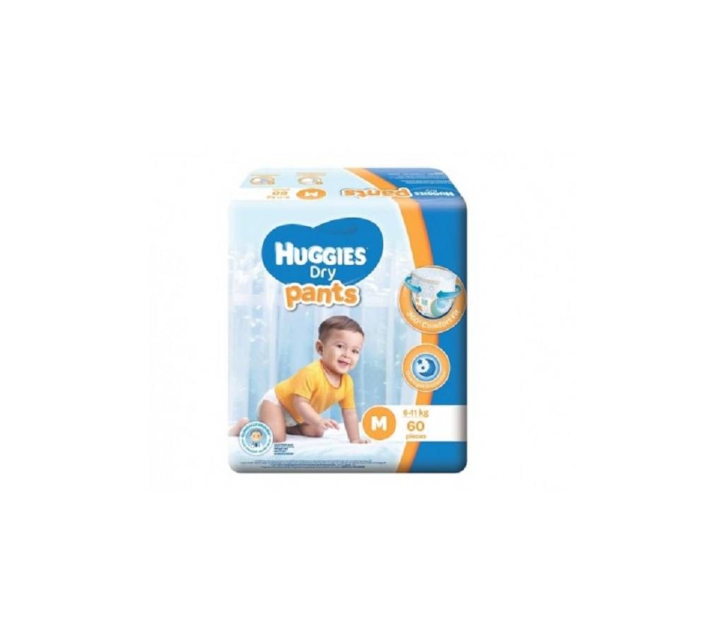 Huggies Dry Diaper Pant (M) 6-12kg 60pc - Malaysia