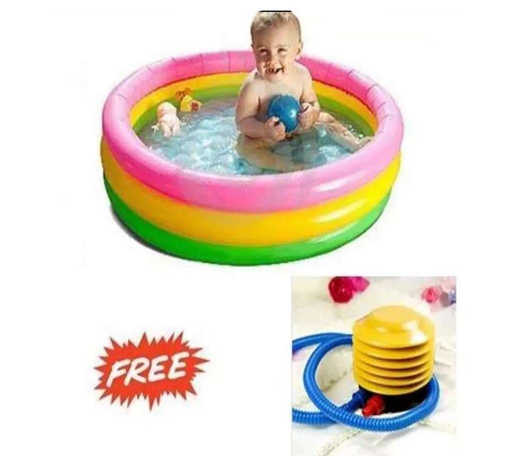 Baby swimming Pool with pumper 45"  Multicolor