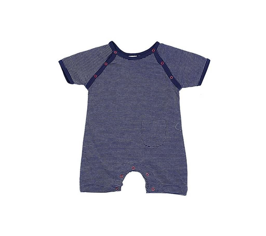 Dark Slate Blue Cotton Romper For Baby