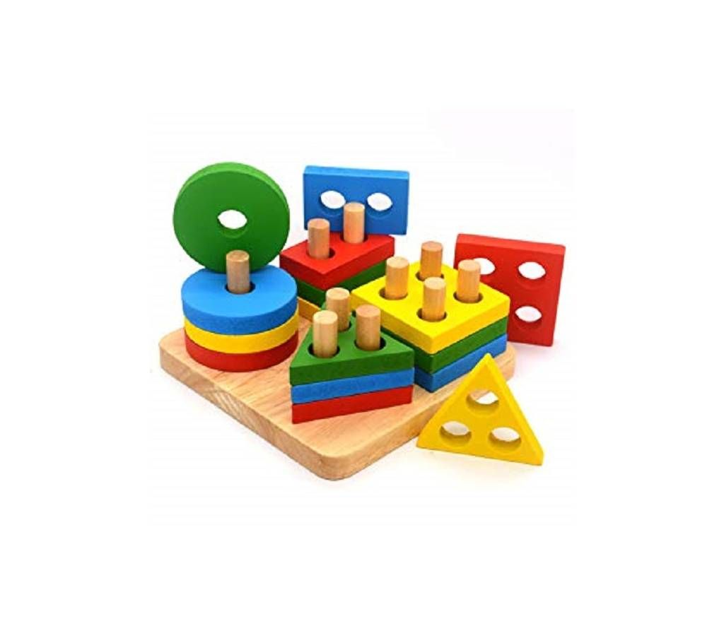 Wooden Puzzle Toy Game - Multi Color
