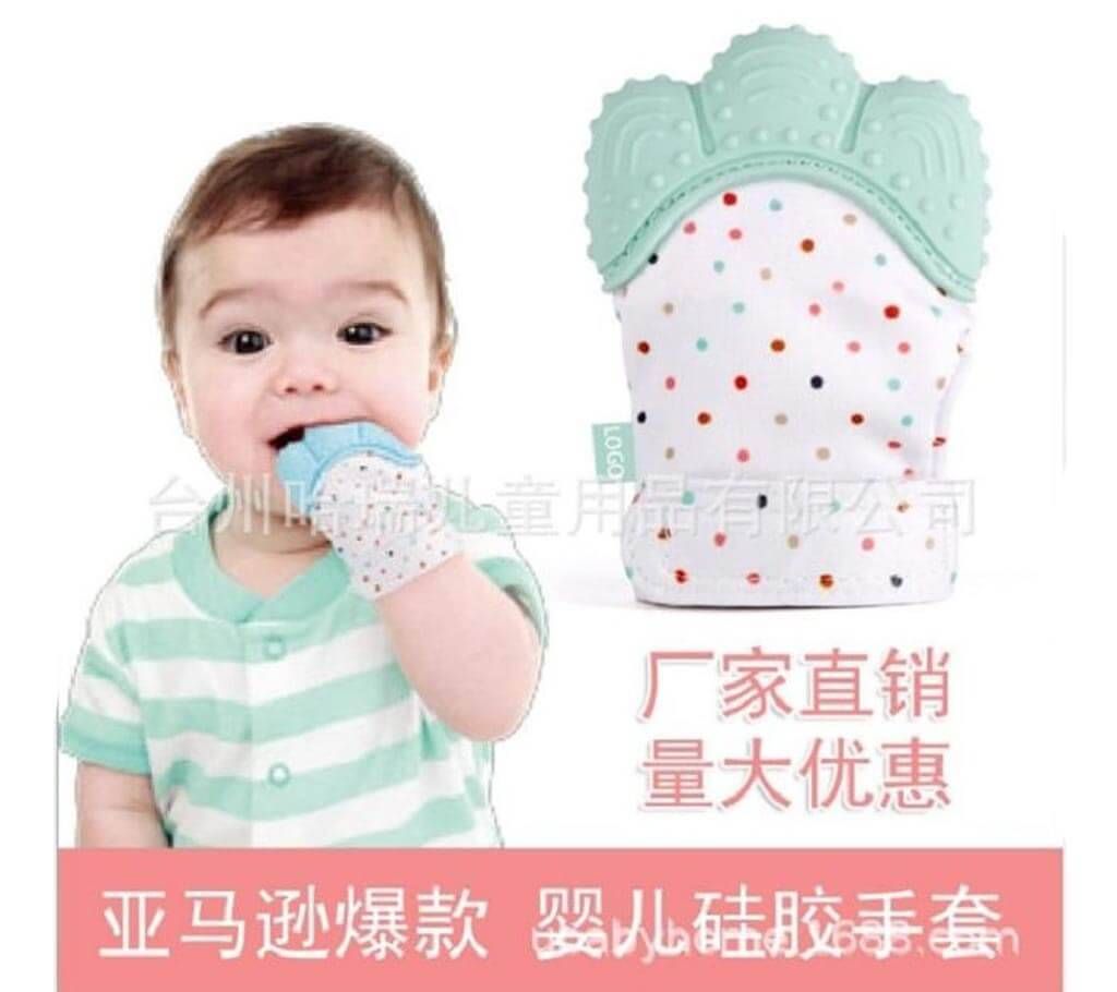 Baby Molar Gloves Food Grade Silicone Cartoon Toddler Mitts Teething Glove Sound Teether Newborn Chewable Nursing Mittens