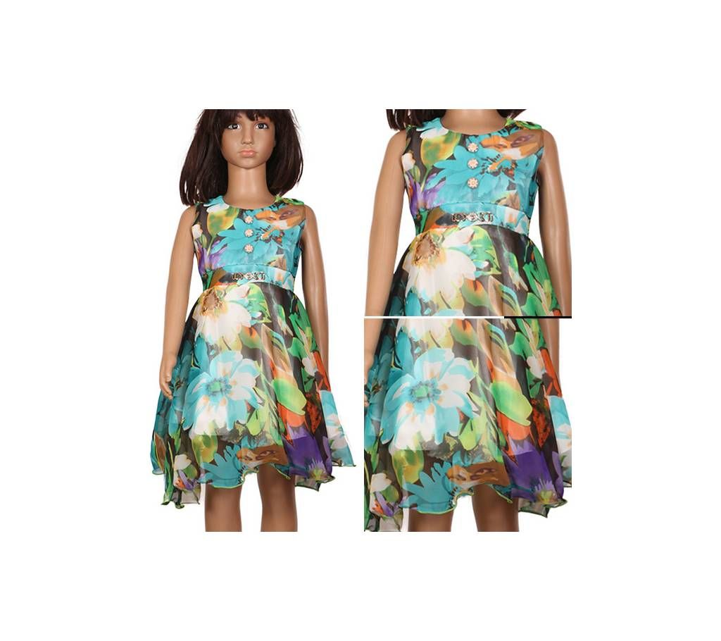 readymade georgette baby frock 1 peach.