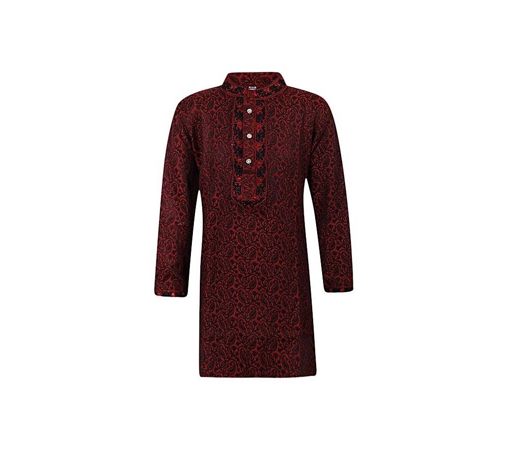 Maroon Cotton Short Panjabi for Boys