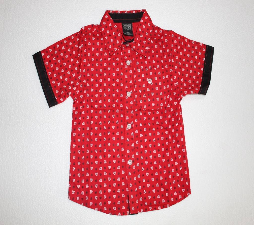 Boys Half Sleeve Cotton Shirt - 24M Diamond Pattern