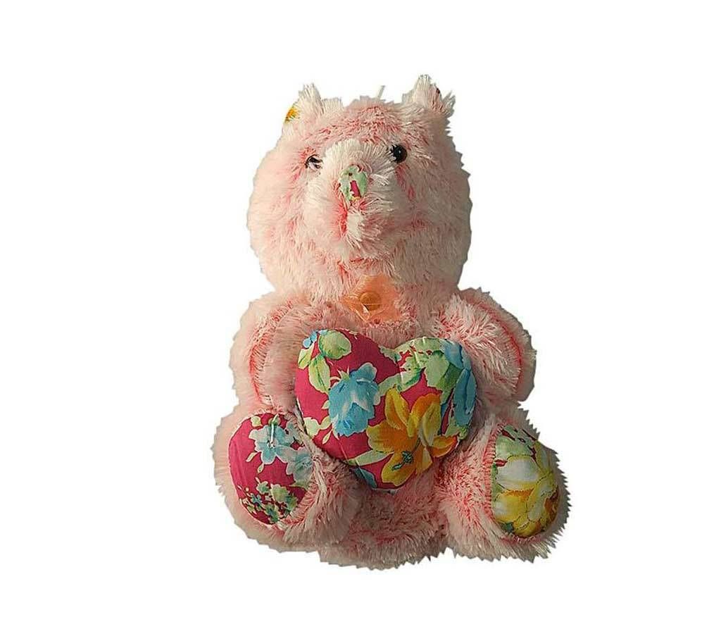 Cute Teddy Bear with Heart - Light Pink
