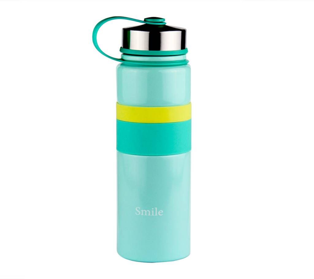 Sky Blue Smile  Stainless Steel  Cup Flask