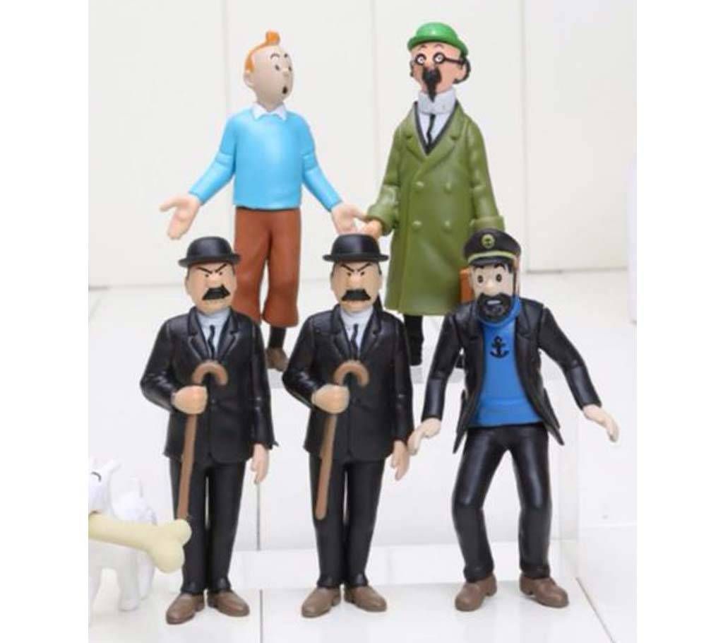 6pcs/set  4-8cm The Adventures of Tintin PVC Action Figures Collectible Model Toys