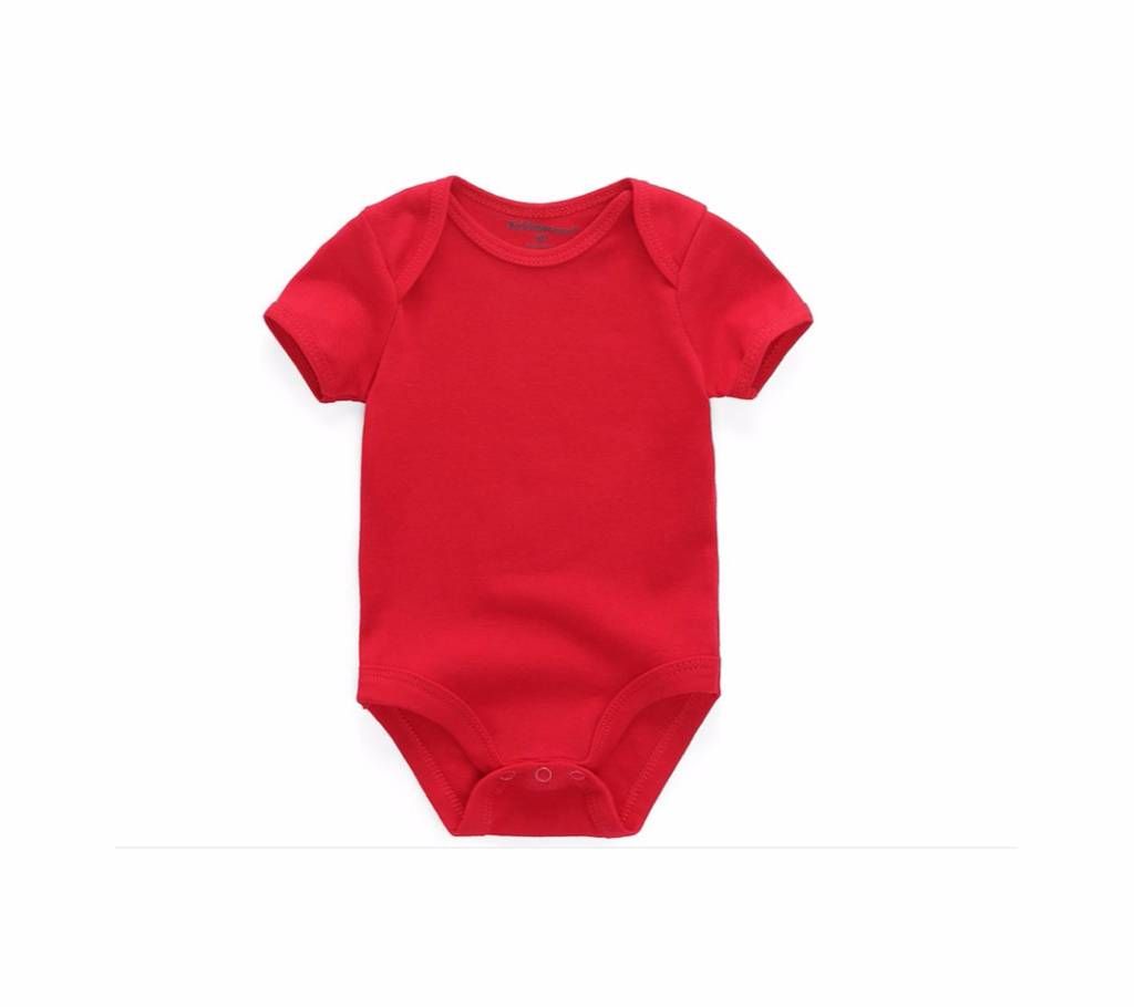 Cotton Newborn Baby Toddler Clothing Solid O-Neck Short Sleeve Dress