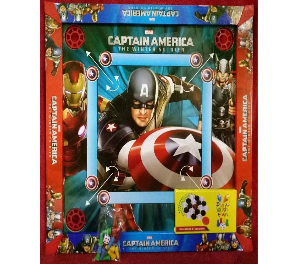 Captain America kids carom-board cum ludo & snake ladder