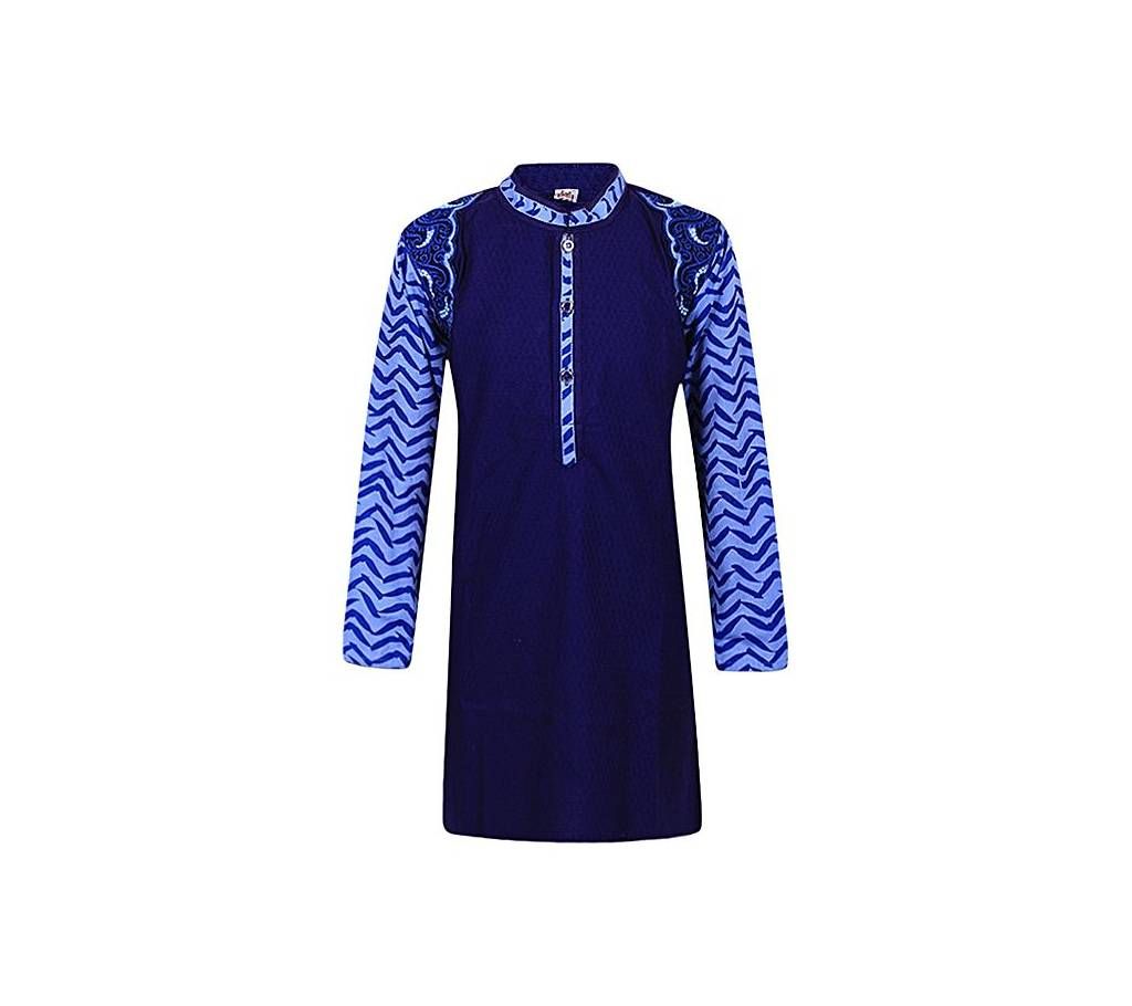 Navy Blue Cotton Short Panjabi for Boys