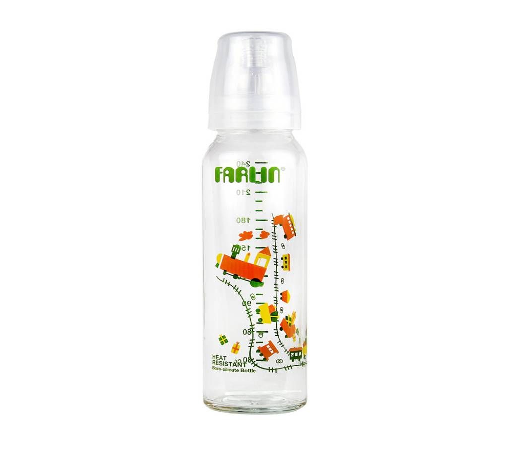 Farlin  Sandard  Neck Natural  Alpha-33 Glass Feeding  Baby Feeding Bottle 240 CC, Taiwan