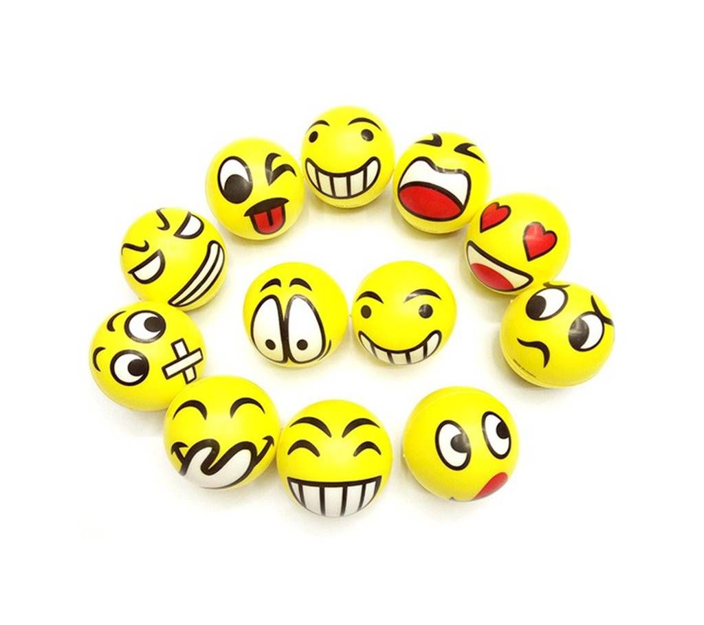 Emoji Smile Stress Ball  (12 pis )