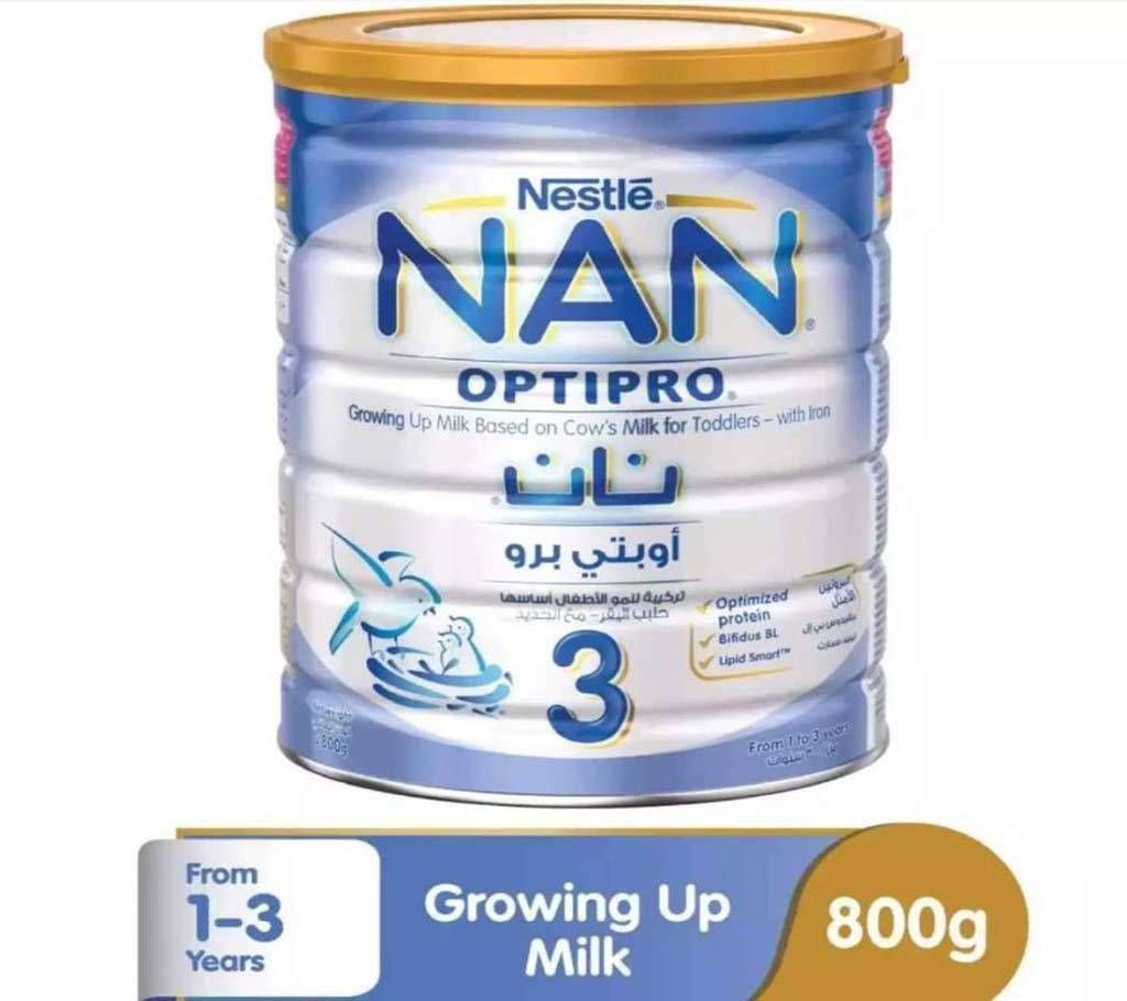 NAN 3 optipro Growing Up Milk-800g Tin (Dubai)