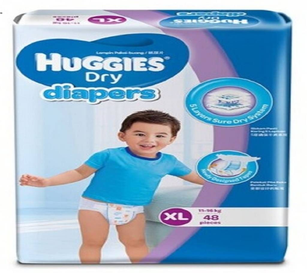 Huggies Dry Diaper (XL) 11-16kg 48Pcs - Malaysia