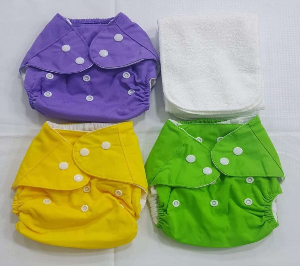 Reusable Baby Cloth Daiper (3 kg to 15 kg) Multi-Color (3 PCs Diapers with 3 Diaper nappy)