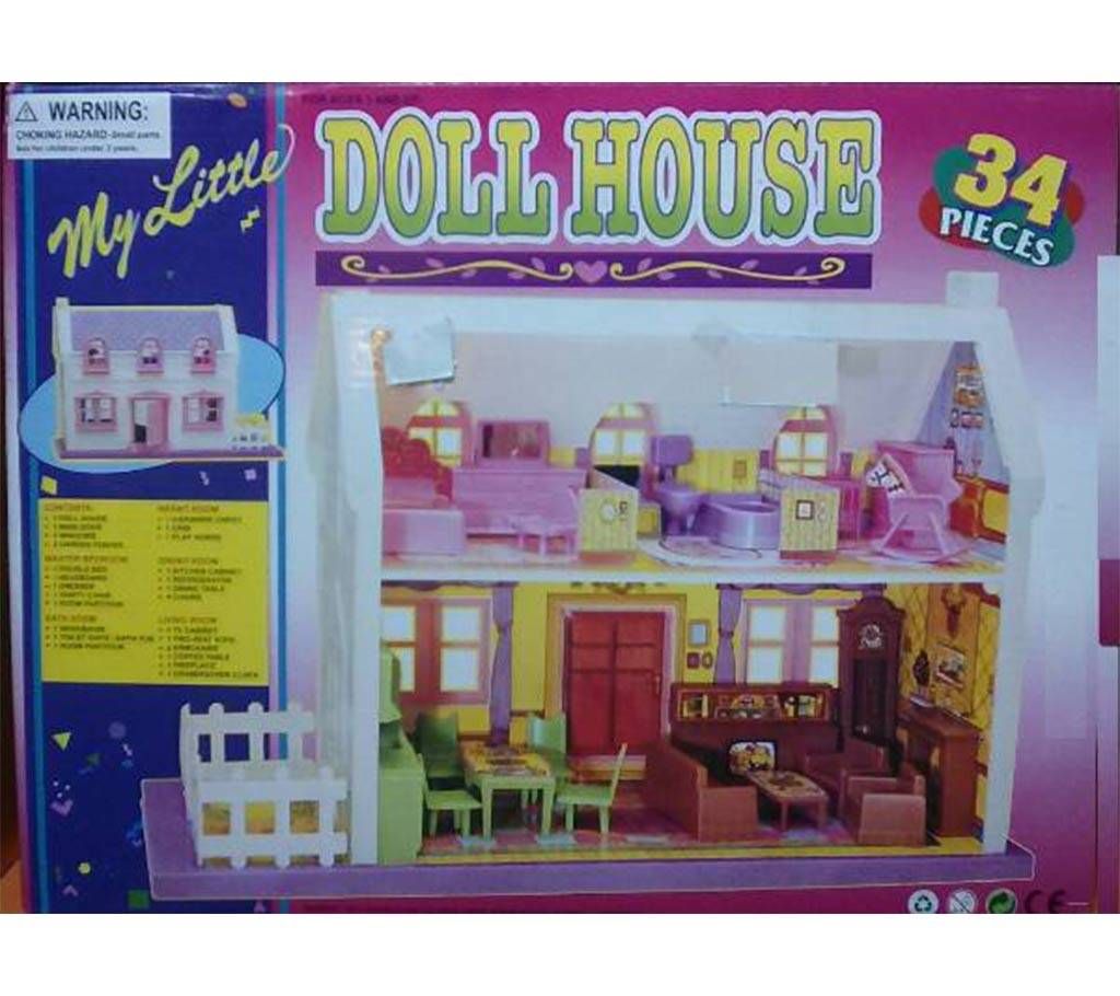 34 pieces doll house children girl
