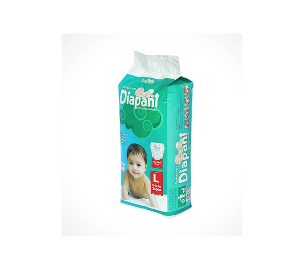 Bashundhara Diapant Baby Diaper Large 9-14 KG 36 pcs Pant System