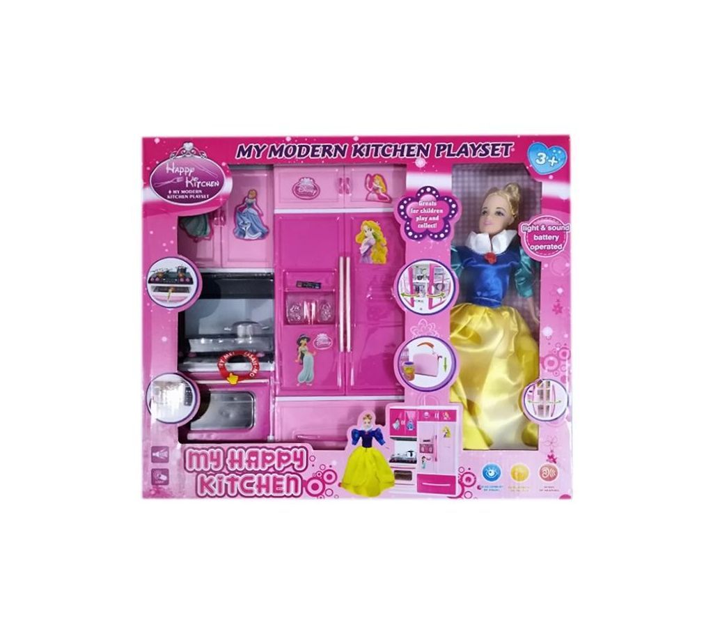 Plastic My Happy Kitchen Playing Set For Girls - Pink