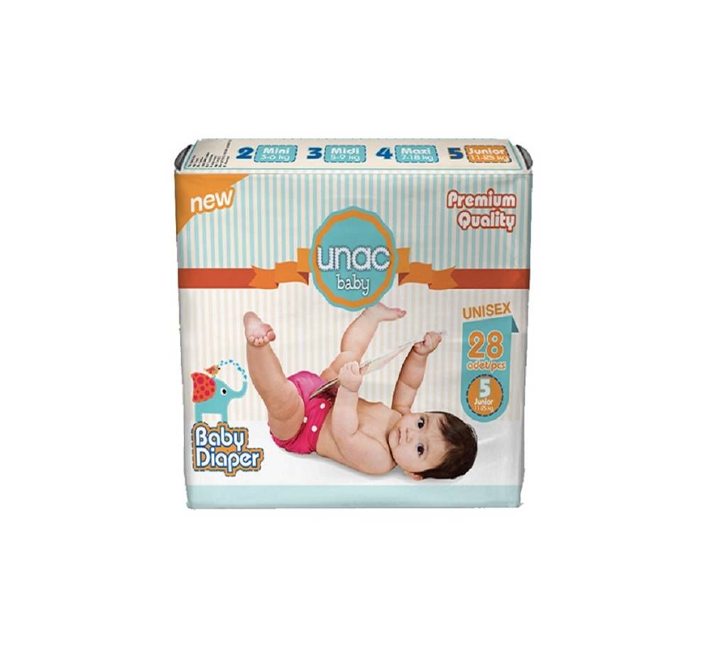 UNAC Baby Diaper Junior (11-25 Kg) - 28 pieces Turkey