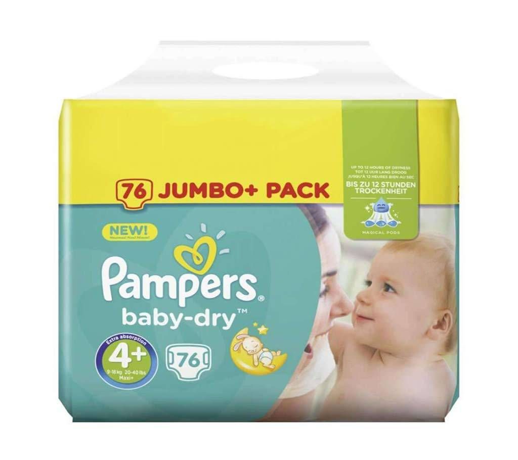 Pampers Jumbo Baby Dry-4+ (10-15)kg,76pcs (UK)