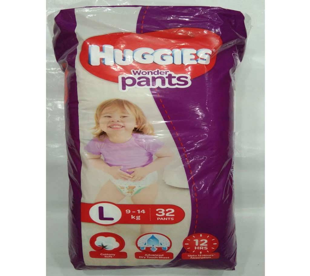 Huggies wonder pants L(9-14kg) 32psc India
$