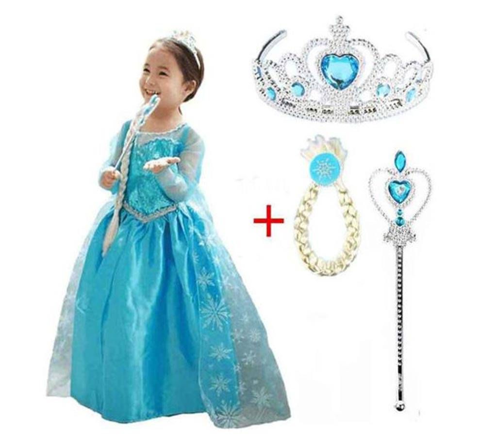 Elsa Frozen Dress and Accessories Set (3 to 10 Years)