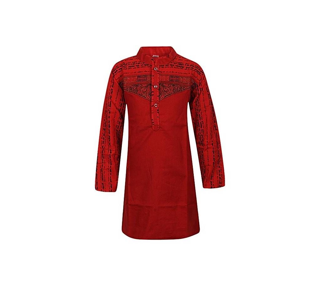 Red Cotton Short Panjabi for Boys