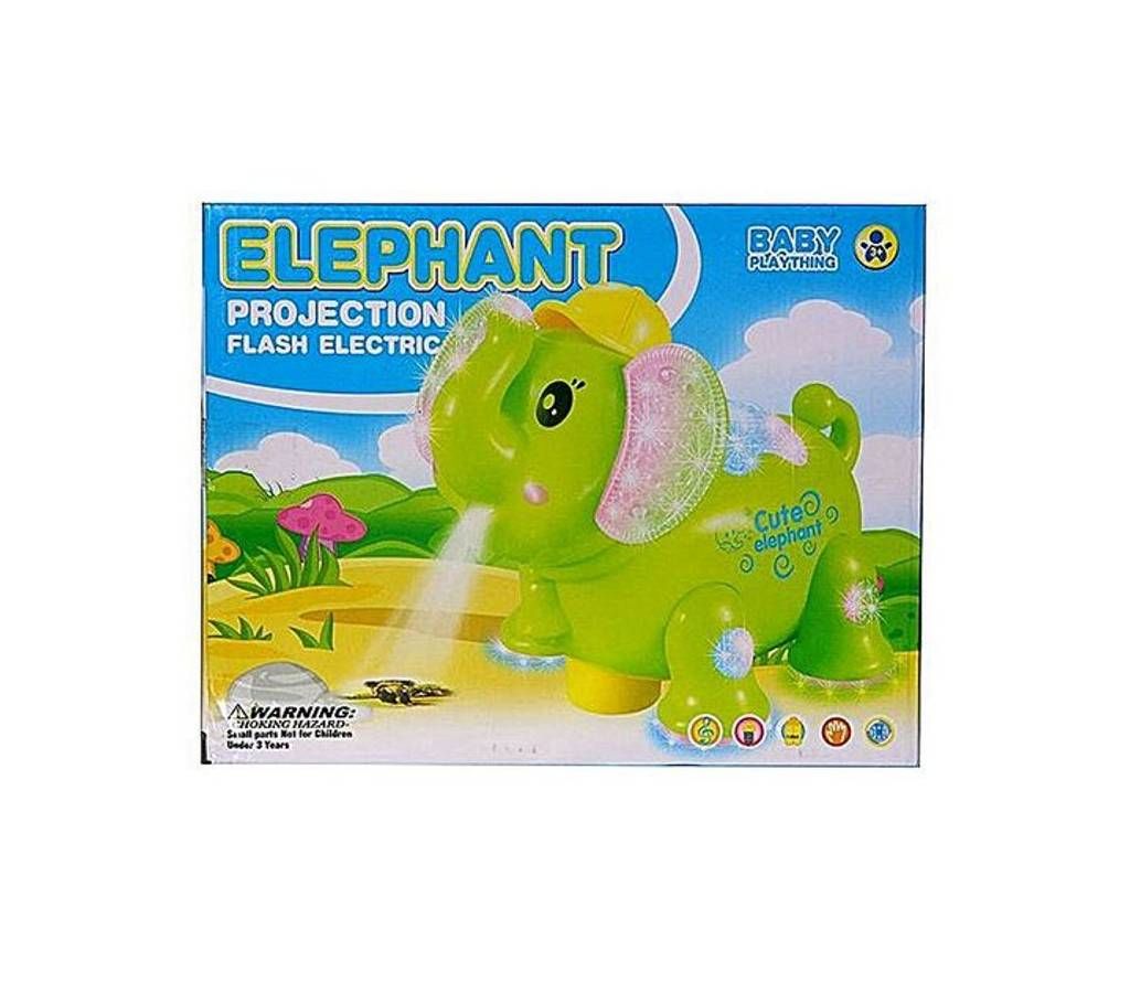 Elephant Projection Flash Electric Toy for Kids - Green