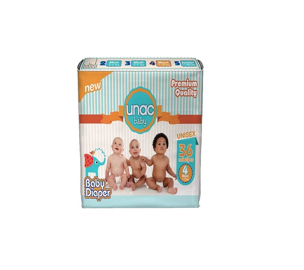 UNAC Baby Diaper Maxi ( 7-18 Kg) - 36pcs Turkey