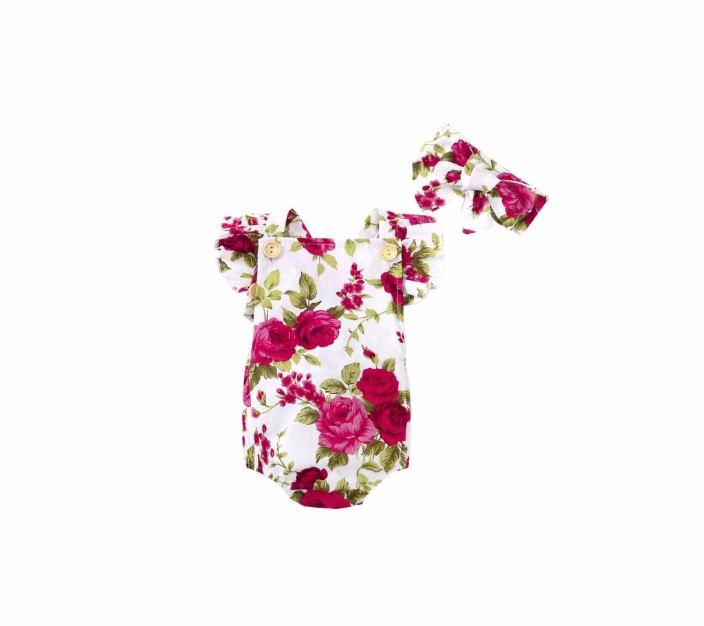 Sweet rose print new baby girl Dress
