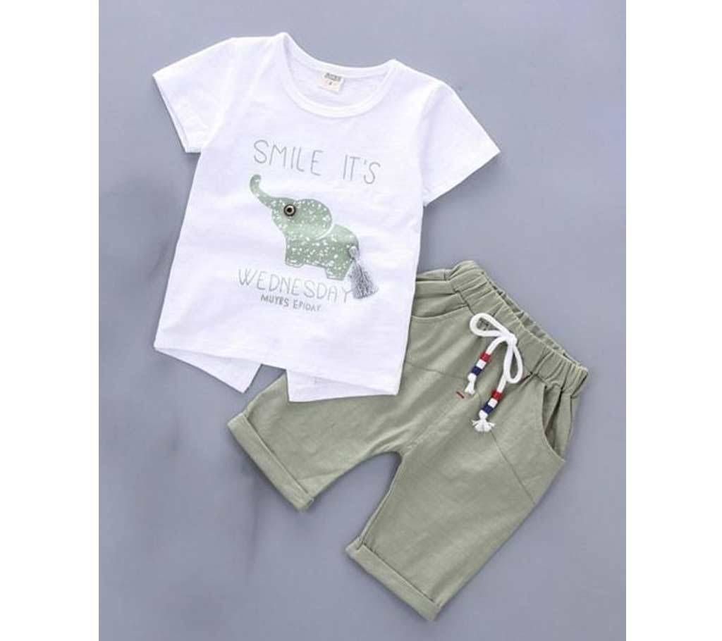 2 Years Baby Boy Summer Dress -White