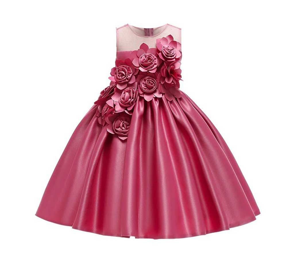 Girls Princess Party Dress(Pink)