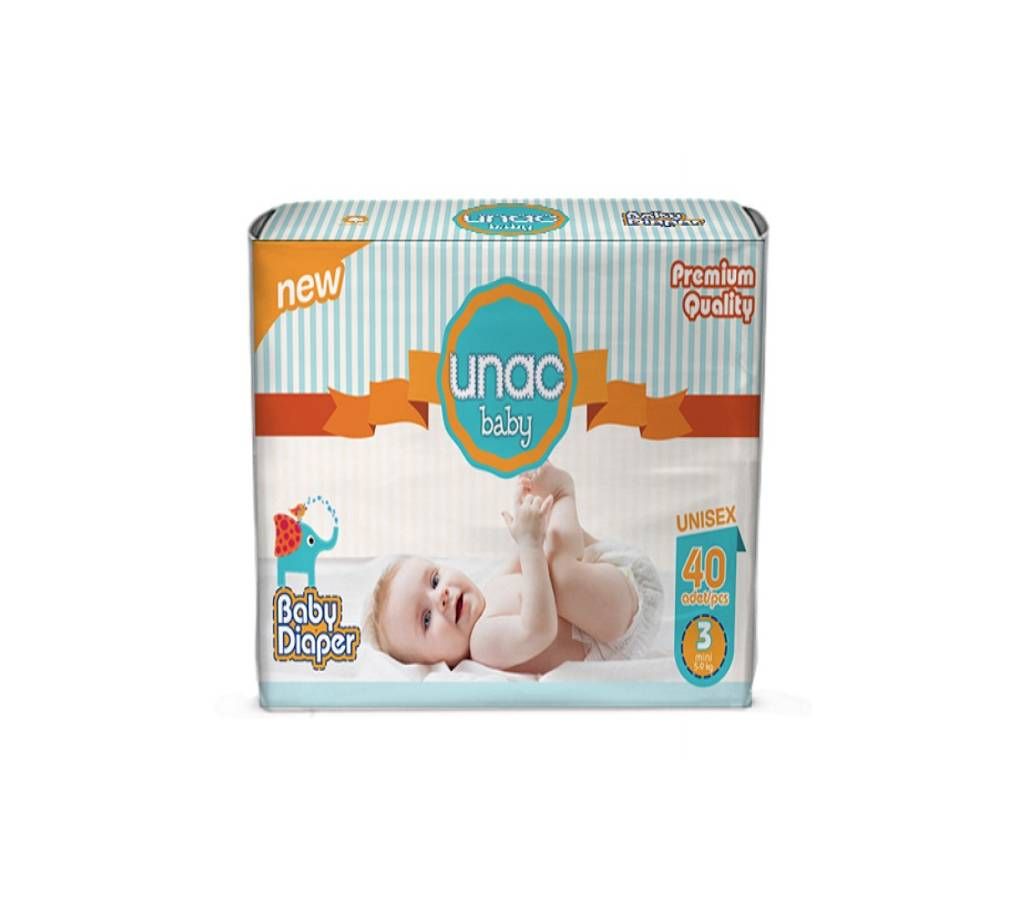 UNAC Baby Diaper Mini ( 5-9 kg ) - 40pcs Turkey