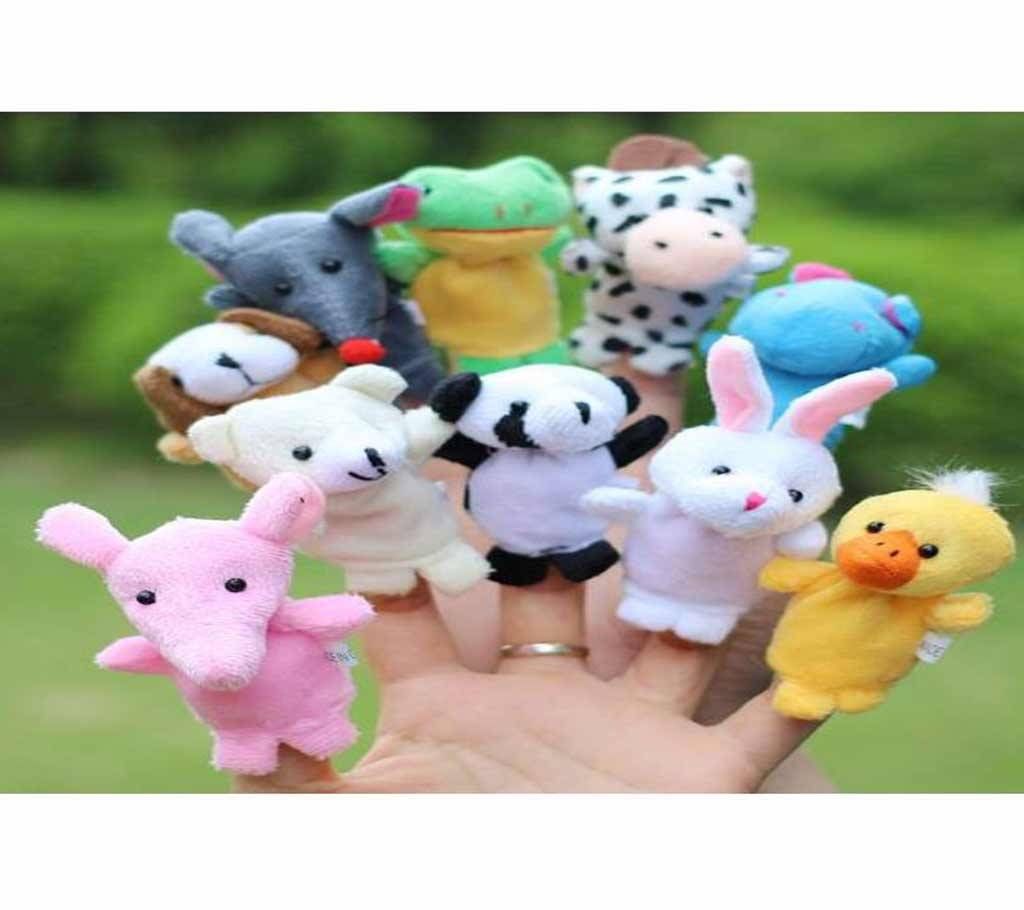 10pcs/set Cartoon Animal Finger Puppet Plush Toys for Children