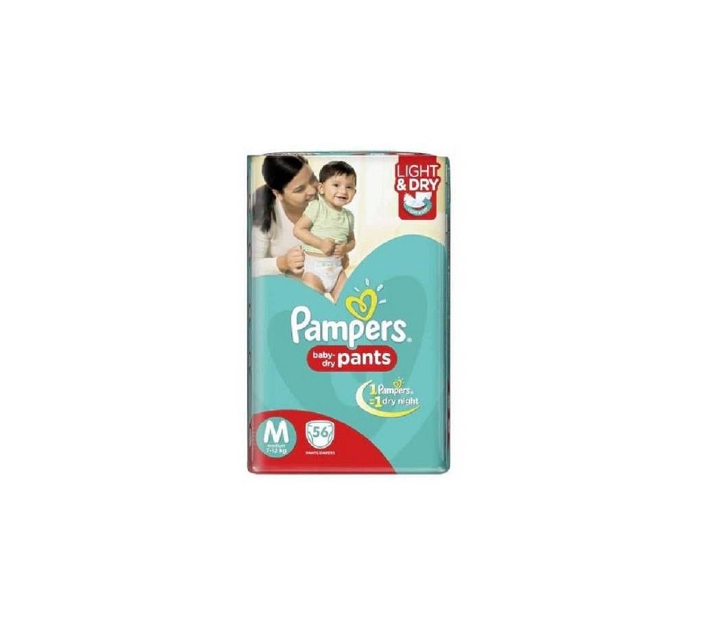 Pampers Baby Dry Pants (M) 7-12kg 56Pcs India
