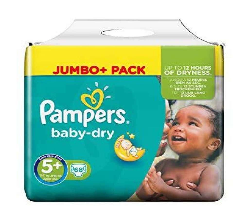 Pampers Jumbo Baby Dry-5+ (Taped) (12-17)kg, 68pcs(UK)